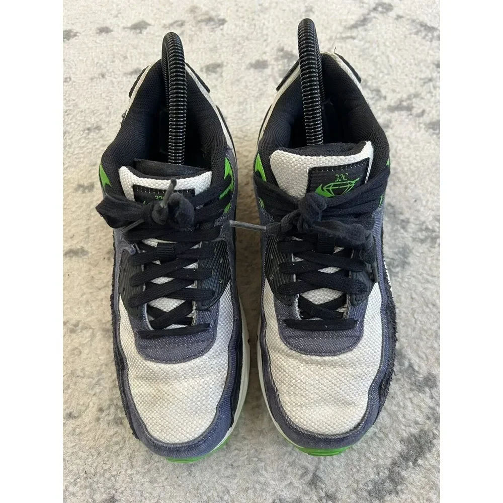 Nike Air Max 90‎ LTR SE Kids Size 6.5Y/Womens 8 Black Scream Green DN4376-001 - Picture 2 of 9